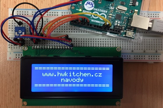 Příklad zobrazení na LCD displeji