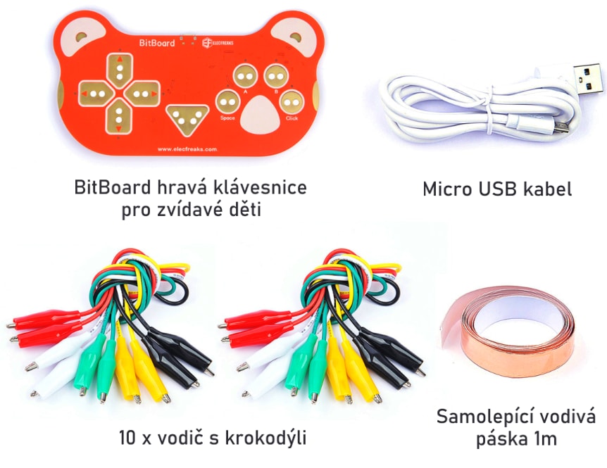 BitBoard hravá klávesnice pro zvídavé děti součásti