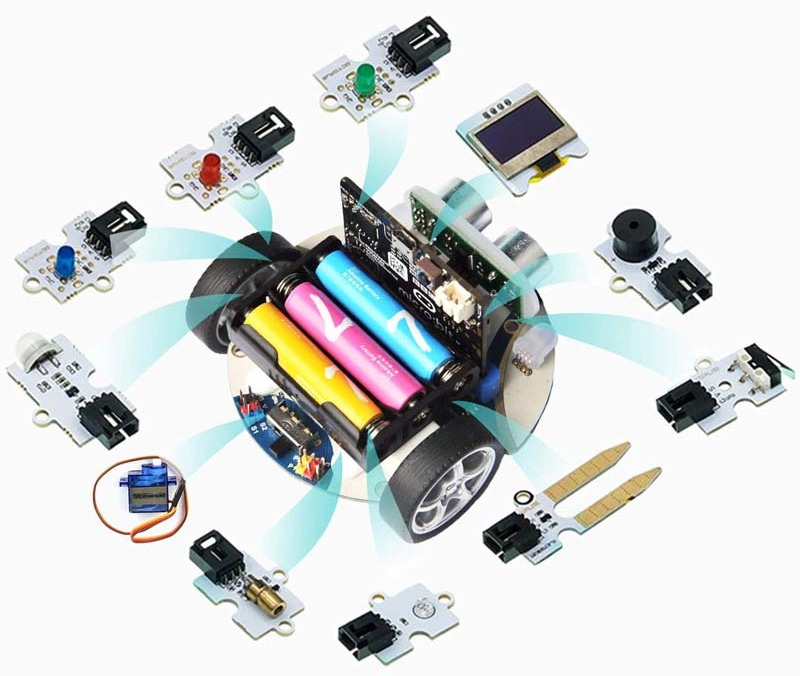 Cutebot - Micro:bit chytré závodní auto rozšiřující moduly Octopus