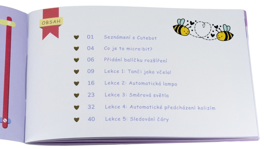Smart Cutebot český návod - obsah