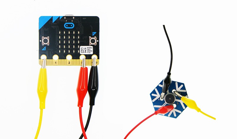 Hrající sněhová vločka pro micro:bit zapojení