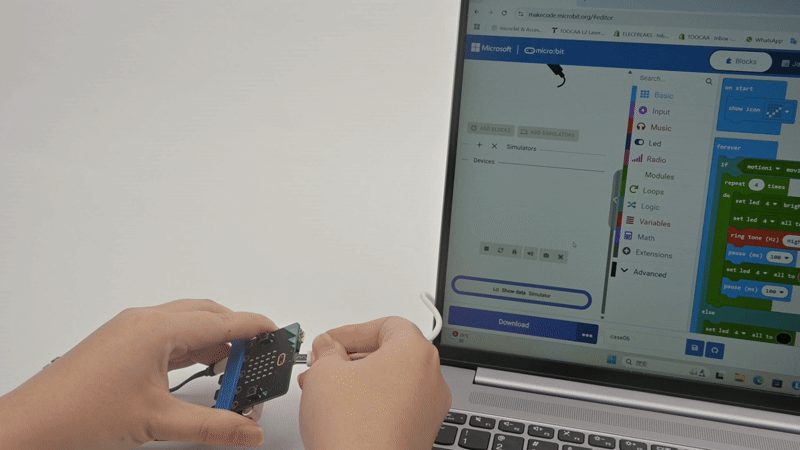 Jacdac pro microbit automatické rozpoznání