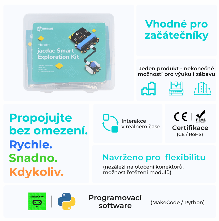 Jacdac Smart Exploration Kit pro micro:bit – sada chytrých senzorů vlastnosti