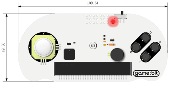 Joystick:bit pro micro:bit V2 - gamepad modul rozměry