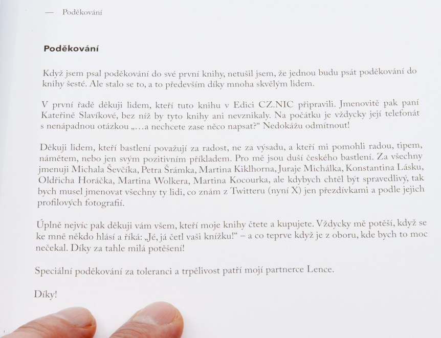 Kity, bity, neurony - Moderní technologie pro hobby elektroniku poděkování