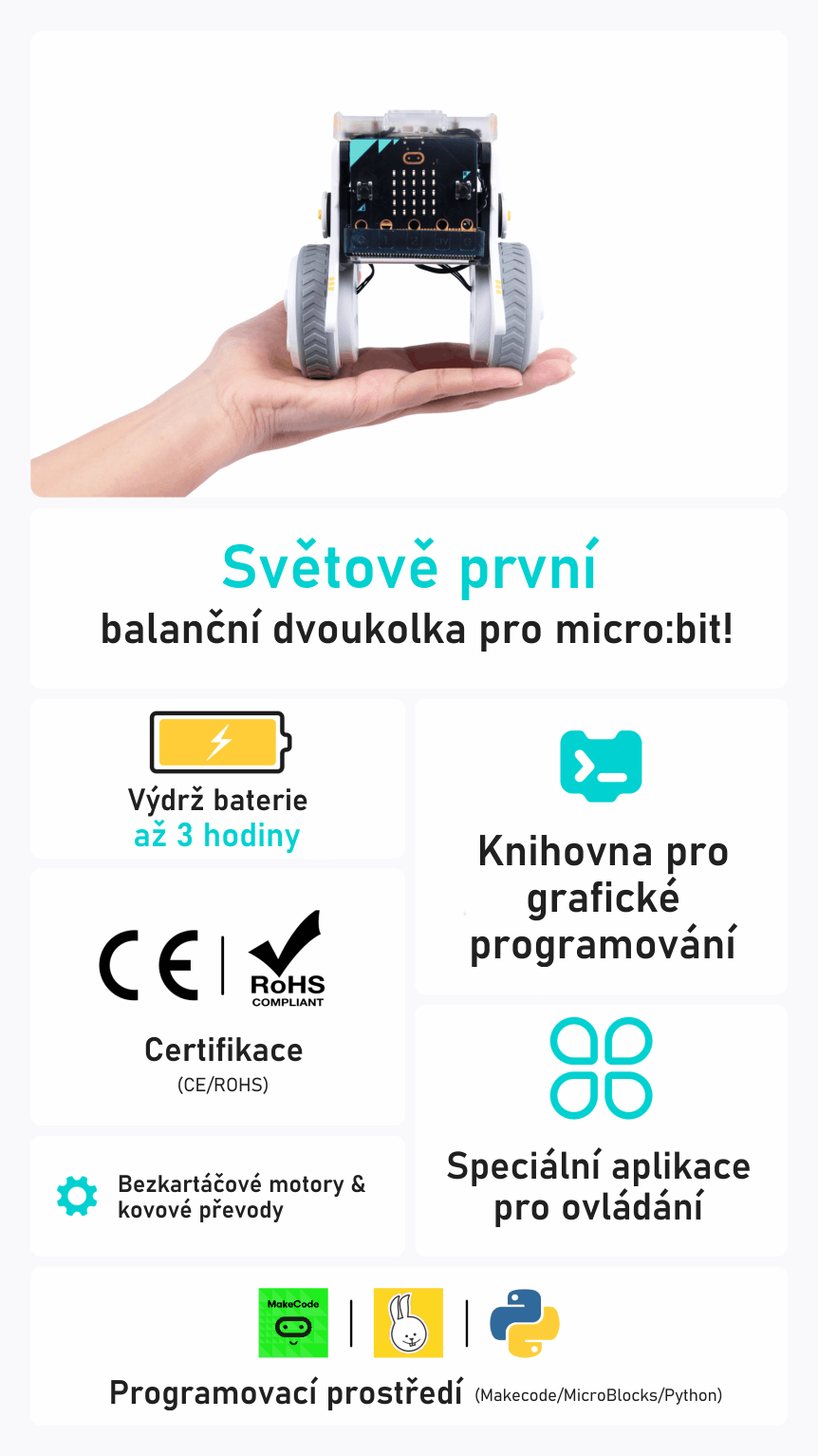 micro:bit XGO Rider Kit (bez micro:bit) vlastnosti