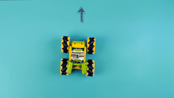 Micro:bit Mecanum bugina s pohybem 360° - bez modulu micro:bit pohyb
