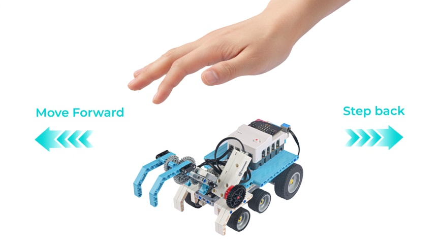 Micro:bit Nezha Pro AI Mechanical Power Kit – robotická AI stavebnice pro děti (bez micro:bit) ovládání gesty