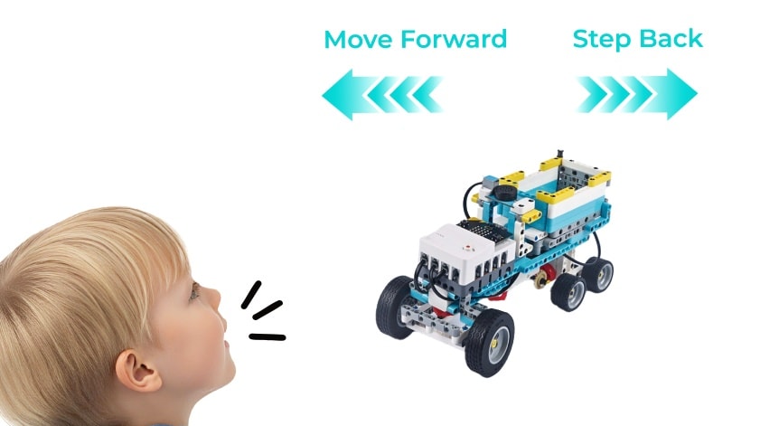 Micro:bit Nezha Pro AI Mechanical Power Kit – robotická AI stavebnice pro děti (bez micro:bit) ovládání hlasem