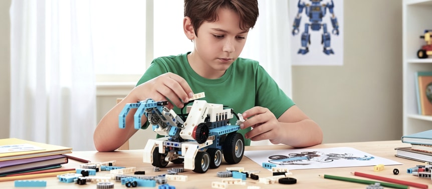 Micro:bit Nezha Pro AI Mechanical Power Kit – robotická AI stavebnice pro děti (bez micro:bit) zaměření