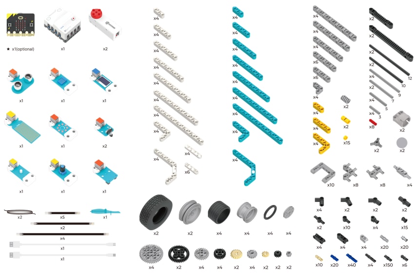 micro:bit Nezha Pro Ocean Kit – oceánská STEM robotická stavebnice součásti
