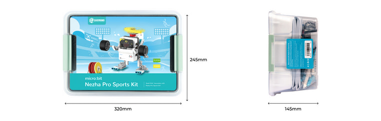 Micro:bit Nezha Pro Sports Kit - sportovně laděný STEAM kit (bez micro:bit) rozměry