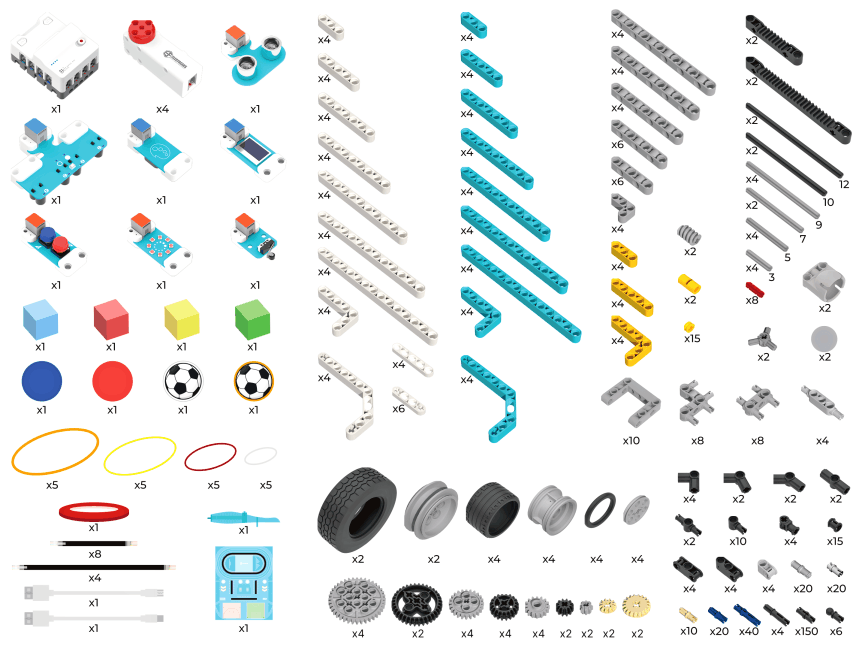 micro:bit Nezha Pro Sports Kit - sportovně laděný STEAM kit (bez micro:bit) součásti balení