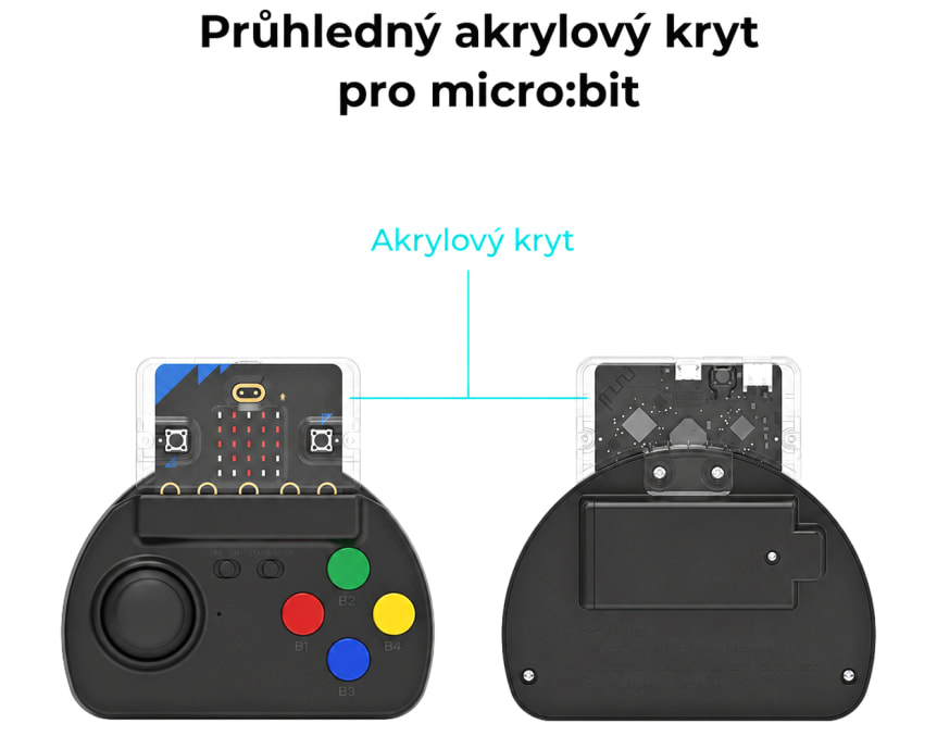 micro:bit PU Robot Kit – programovatelný výukový robot akrylový kryt