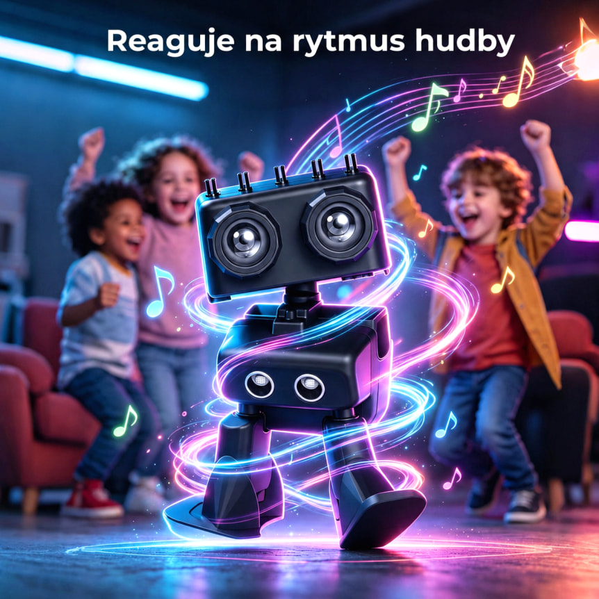 micro:bit PU Robot Kit – programovatelný výukový robot reaguje na rytmus hudby