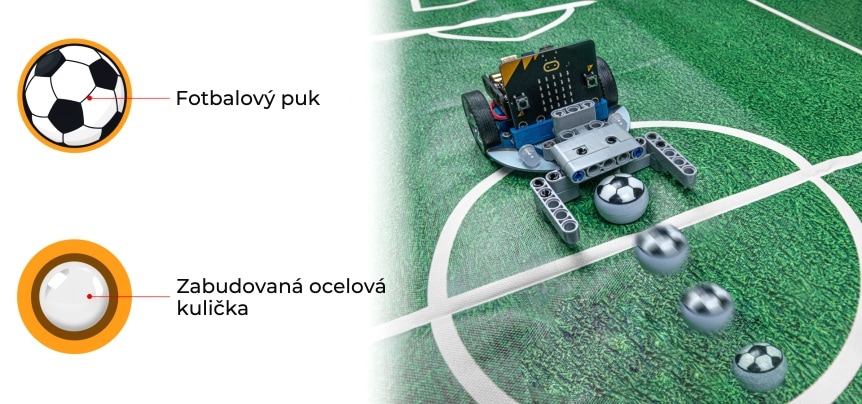 micro:bit sada pro robotí fotbálek s Cutebot - fotbalový puk
