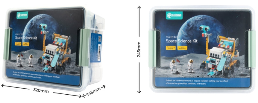 micro:bit Space Science Kit pro objevování vesmíru rozměry