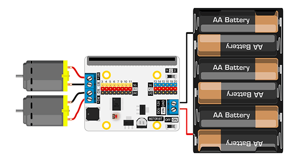 Motor:bit pro micro:bit - rozšiřující modul pro motory - použití