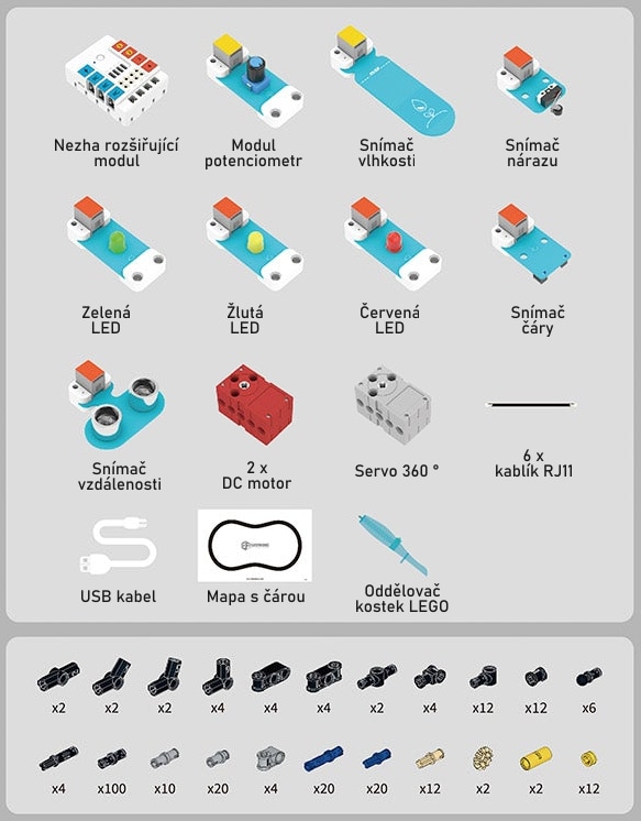 Nezha Inventor's Kit V2 pro mladé vynálezce - součásti 1
