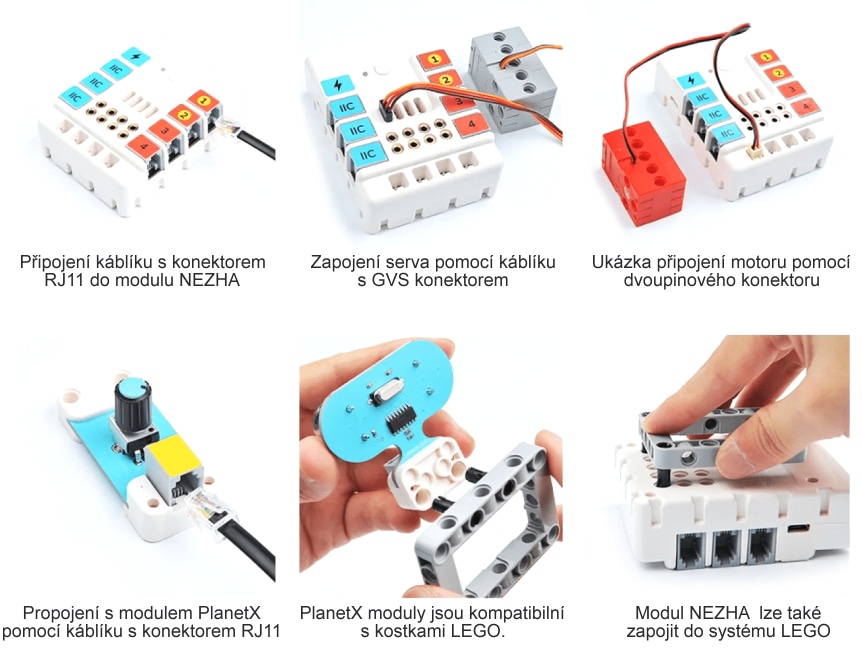NEZHA rozšiřující modul pro microbit kompatibilní s LEGO® vlastnosti