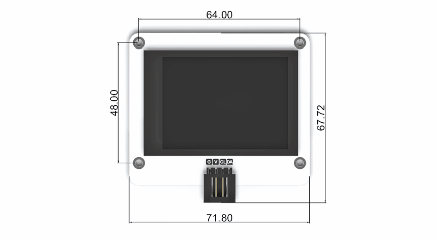 Octopus barevný TFT displej modul 2,4" 320 × 240 pro micro:bit rozměry