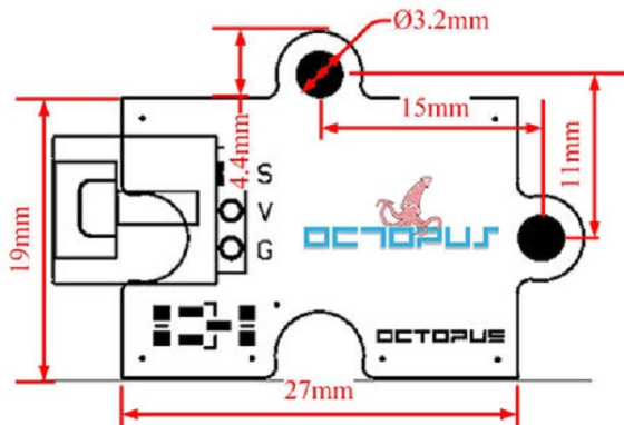 Octopus teplotní čidlo DS18B20 vodotěsné rozměry