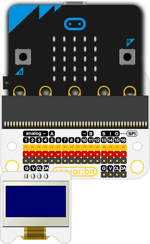 OLED grafický displej pro micro:bit zapojení