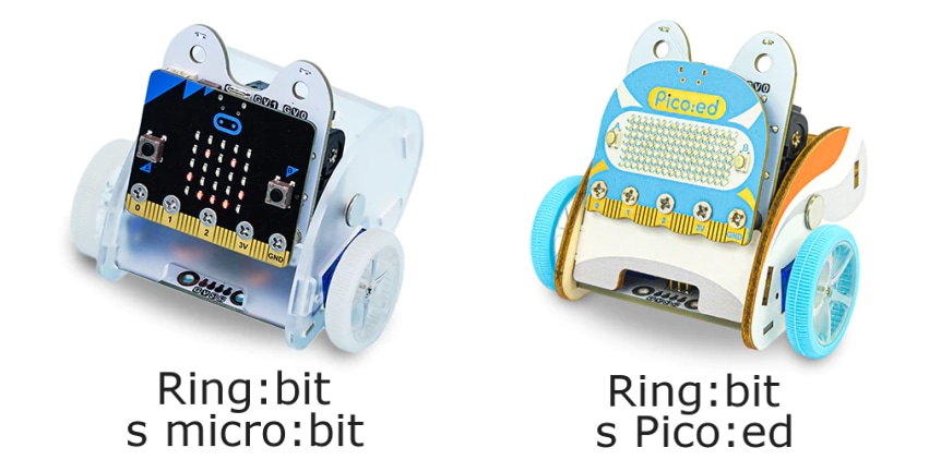 Pico:ed Ring:bit V2 - výukový robot pro děti (s pico:ed) dřevěný podvozek