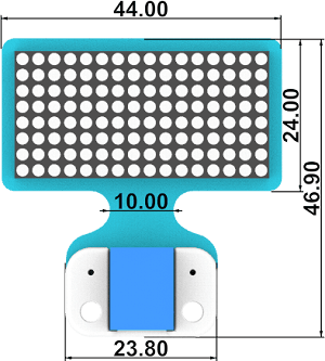 PlanetX 8x16 LED Matrix modul - červená rozměry