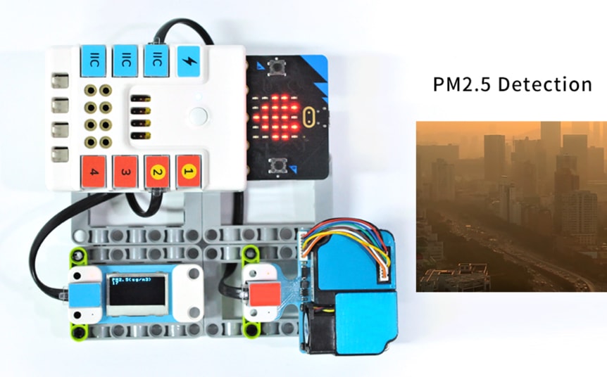 PlanetX laserový senzor kvality vzduchu PM2,5 příklad použití