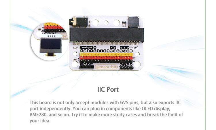 Senzor:bit pro micro:bit - univerzální rozšiřující modul - I2C sběrnice