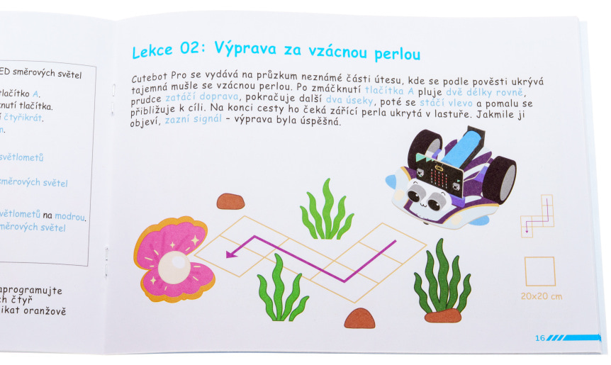 Smart Cutebot Pro - Bravurně jezdící auto pro výuku programování micro:bit návod projekt