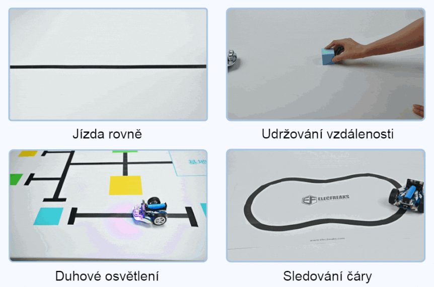 Smart Cutebot Pro - Bravurně jezdící auto pro výuku programování micro:bit příklady použití
