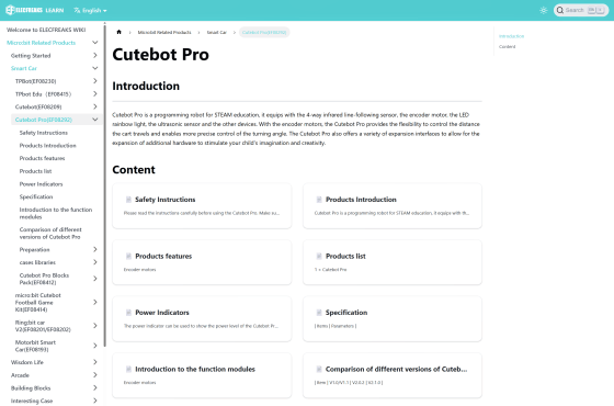 Smart Cutebot Pro - Bravurně jezdící auto pro výuku programování micro:bit WIKI