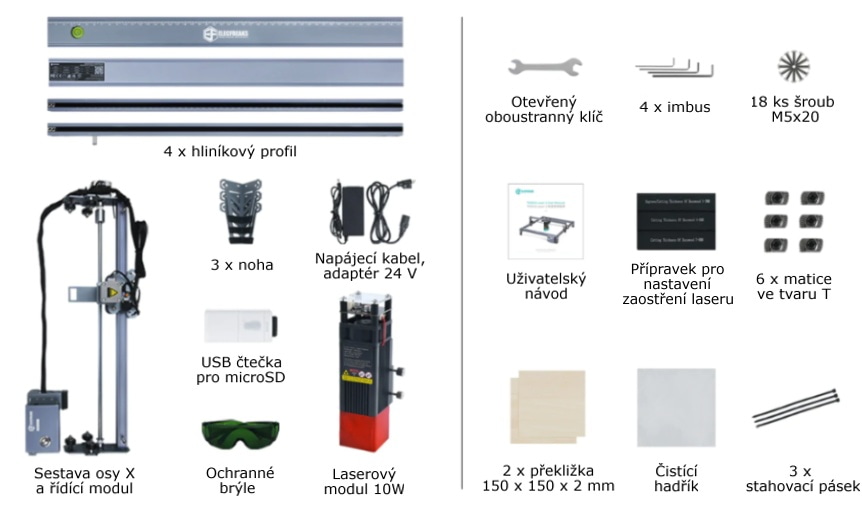 TOOCA Laser 1 (10W) univerzální laserová řezačka a gravírka součásti