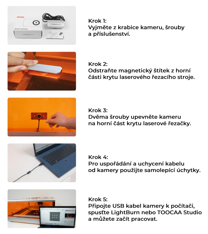 TOOCAA chytrá kamera pro L2 - postup instalace