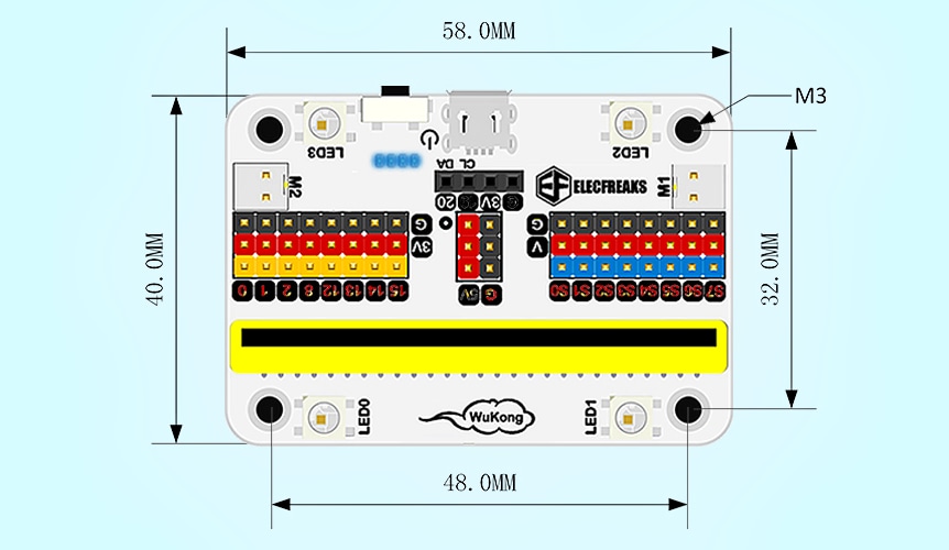 Wukong pro microbit rozměry