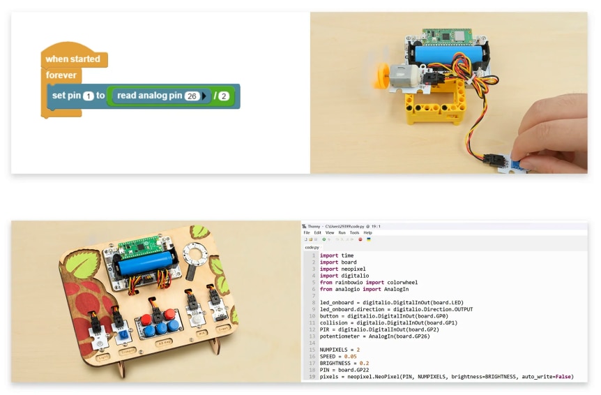 Wukong2040 - rozšiřující modul pro Raspberry Pi Pico Microblocks & Python