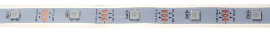 Neopixel RGB LED pásek - 8 LED, krokodýly