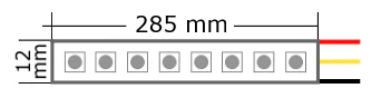 Neopixel RGB LED pásek - 8 LED, krokodýly rozměry