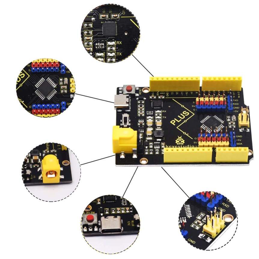 Keyestudio PLUS USB-C kompatibilní s Arduino UNO R3 vlastnosti