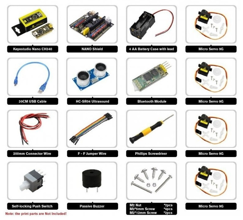 Starter Kit pro robota Otto DIY - součástky