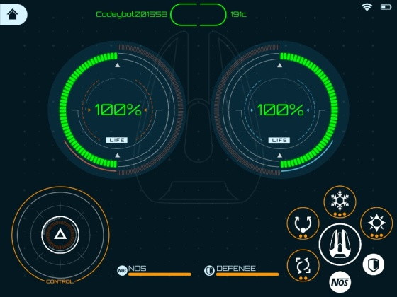 Codeybot LED Laser kanón - prostředí