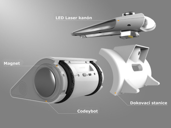 Codeybot LED Laser kanón instalace