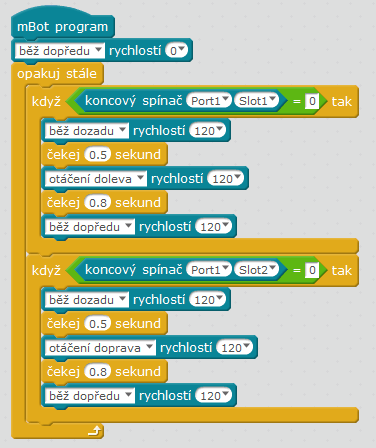  Kreativní Add-on Pack pro mBot & mBot Ranger - II - Auto s tykadly program