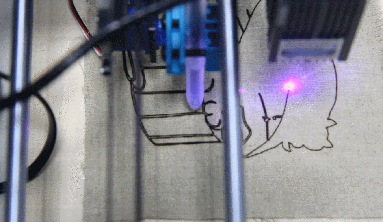 Vypalovací laser pro XY-Plotter - vypalování