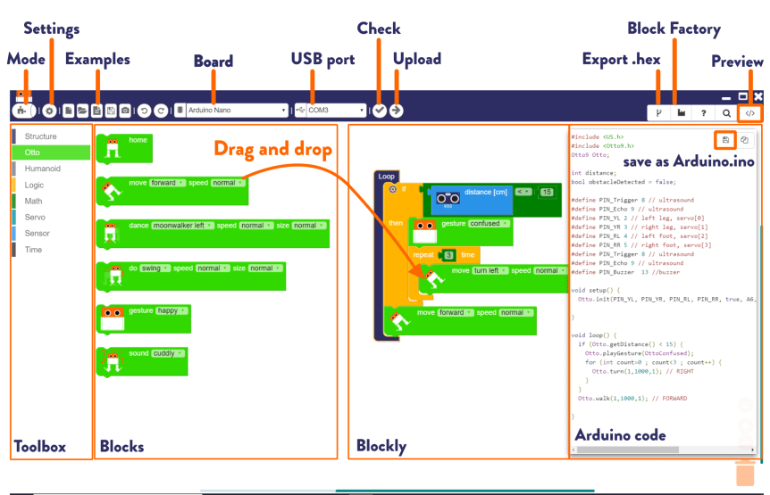 oOtto DIY Builder Kit LC programování