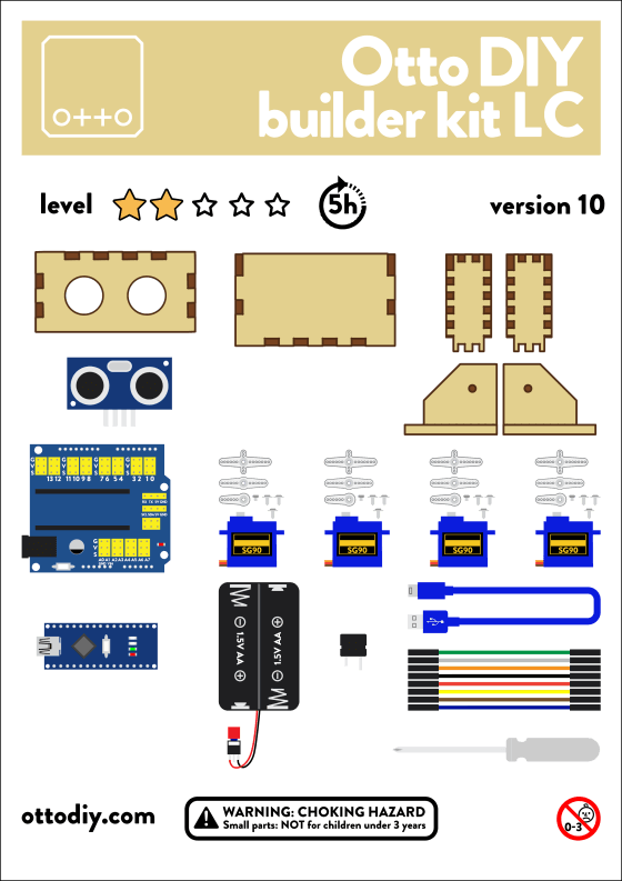 Otto DIY Maker Kit + (bez těla z 3D tisku) - drevo-oci