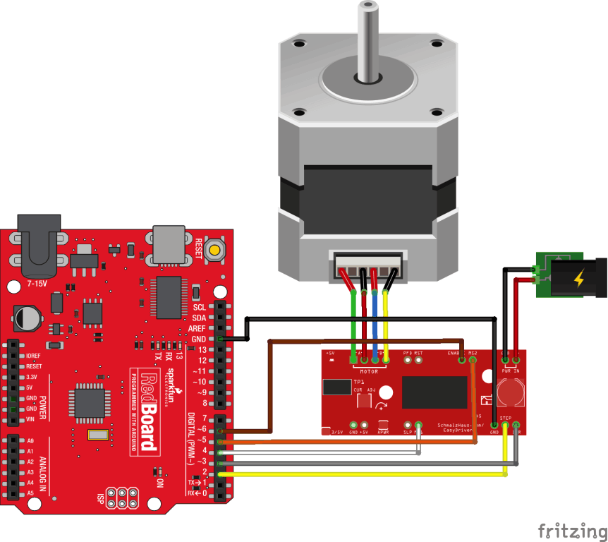 EasyDriver Stepper Motor Driver zapojení