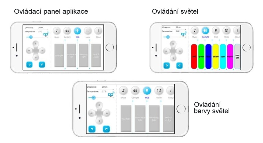 Programovatelné vozítko Running:bit kompatibilní s LEGO® mobilní aplikace